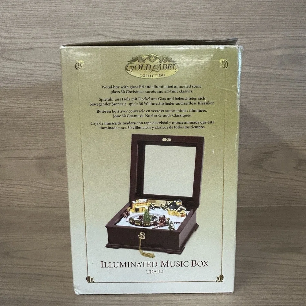 Mr. Christmas Gold Label Illuminated Music Box Train 30 Songs Working w Box